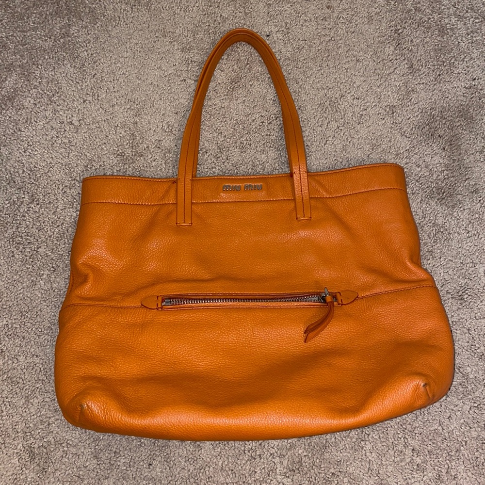 Authentic Miu Miu orange tote